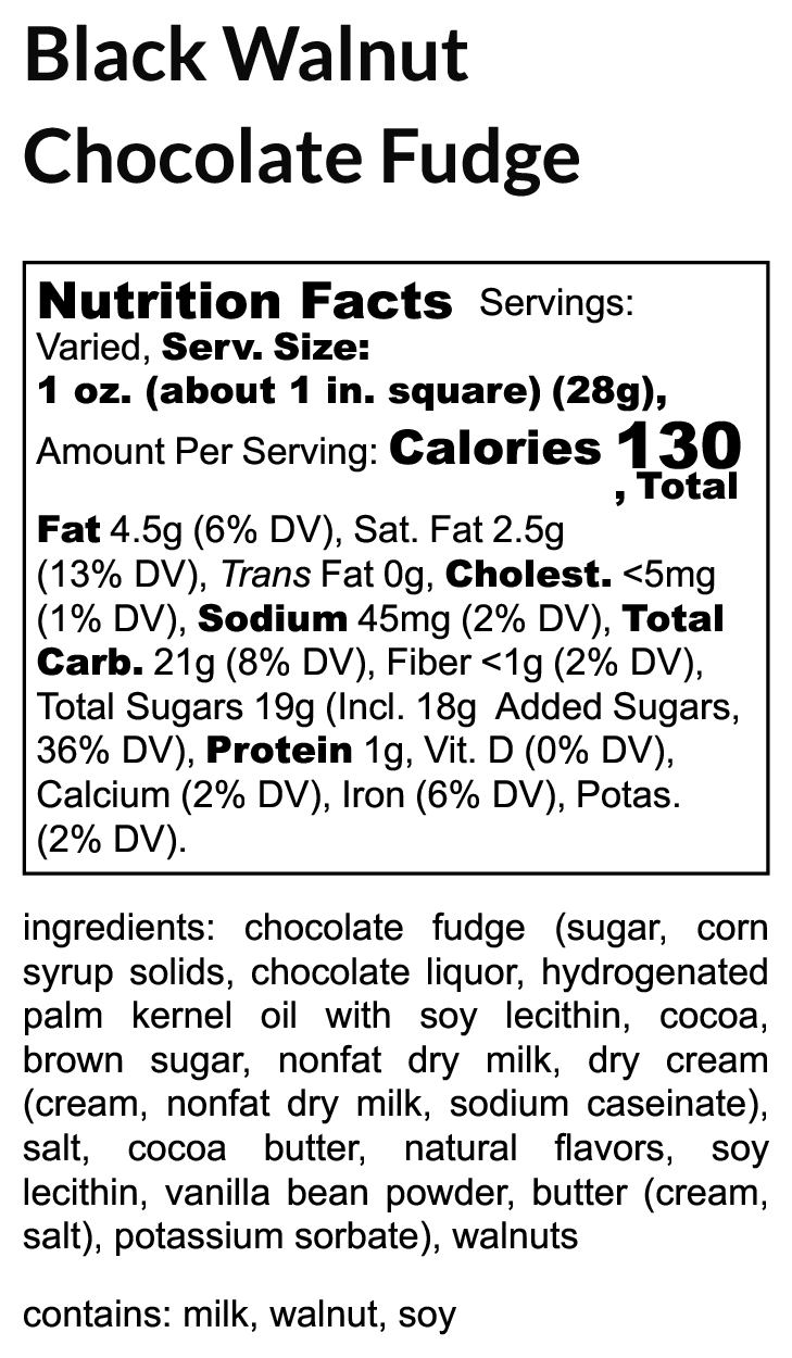 Black Walnut Chocolate Fudge