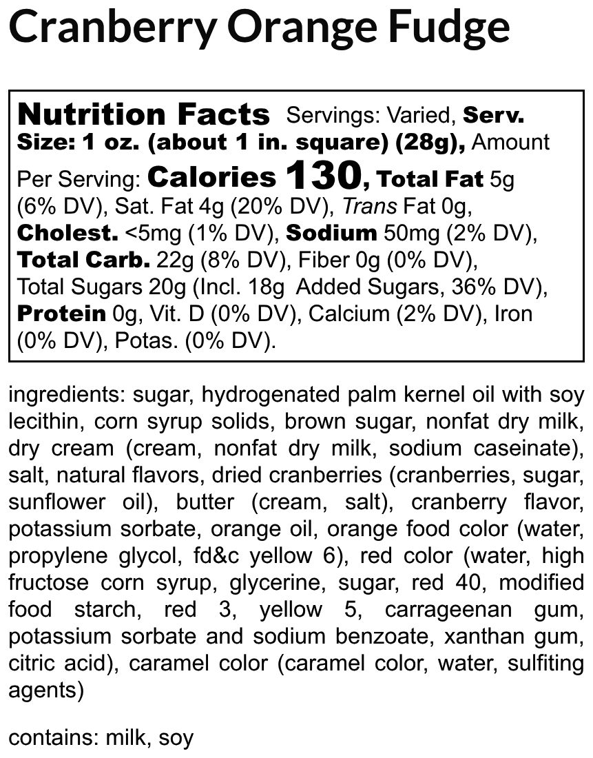 Cranberry Orange Fudge