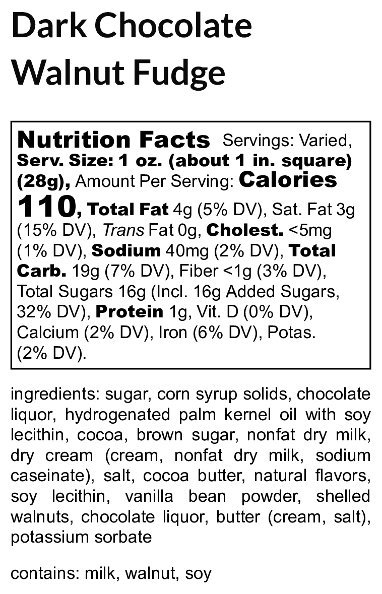 Dark Chocolate Walnut Fudge