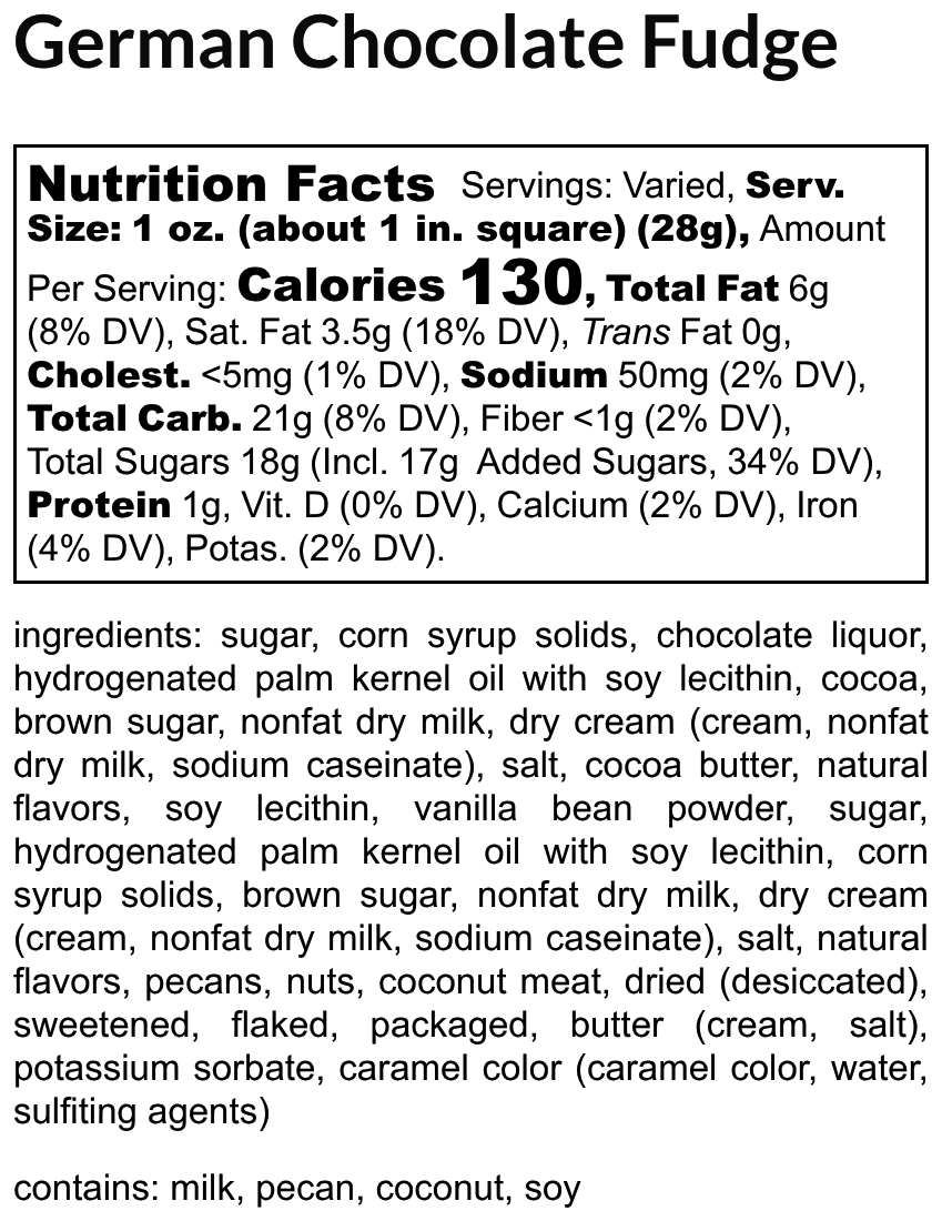 German Chocolate Fudge