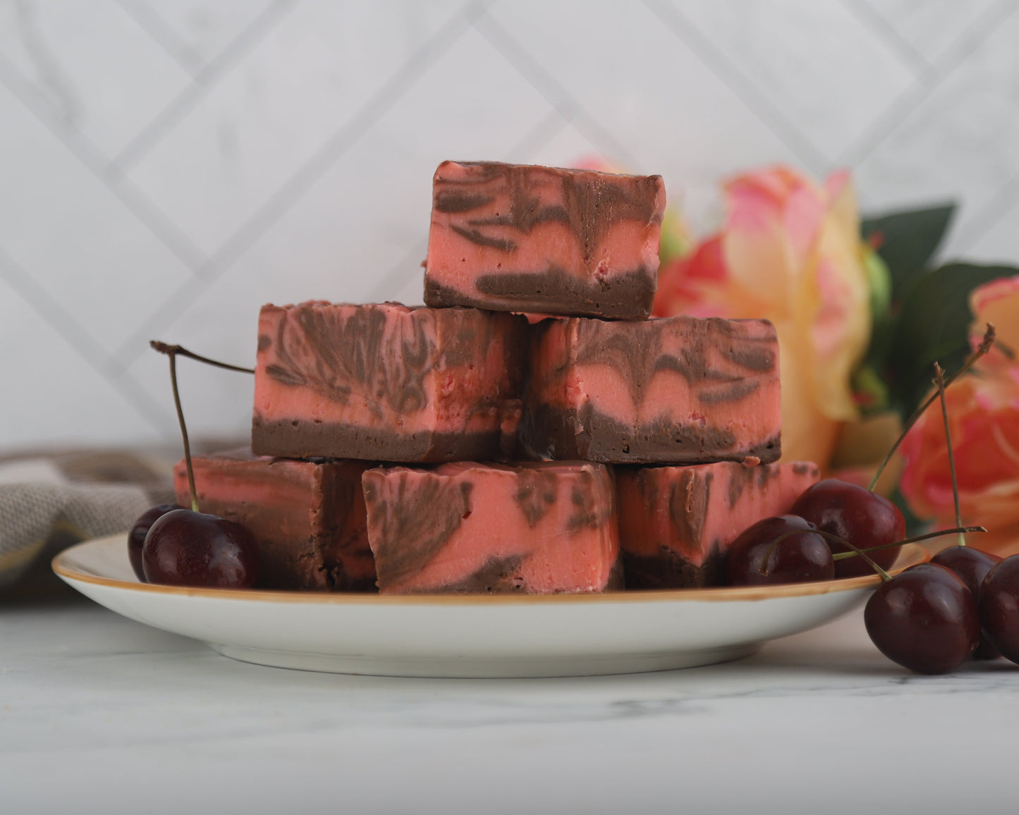 Cherry Chocolate Swirl Fudge