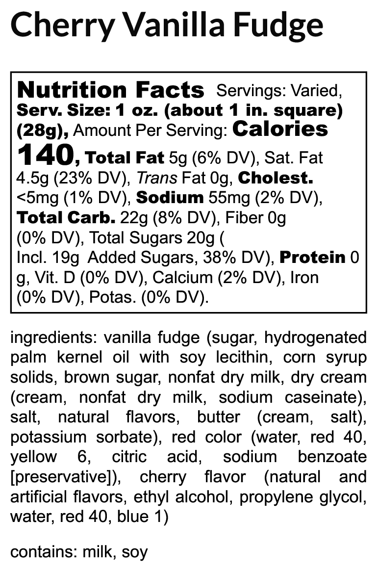 Cherry Vanilla Fudge