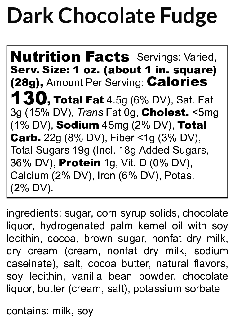 Dark Chocolate Fudge