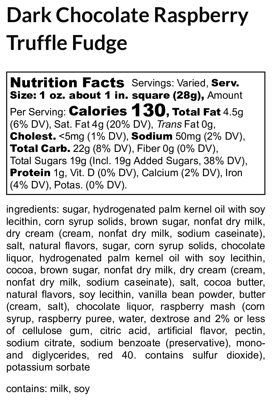 Dark Chocolate Raspberry Truffle Fudge