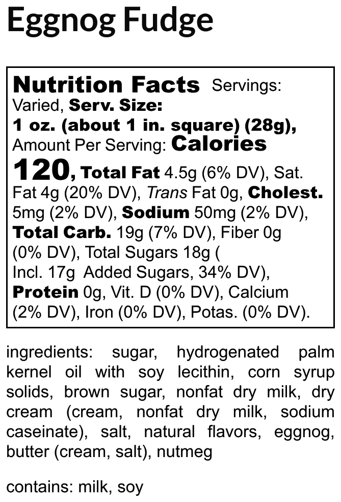 Eggnog Fudge