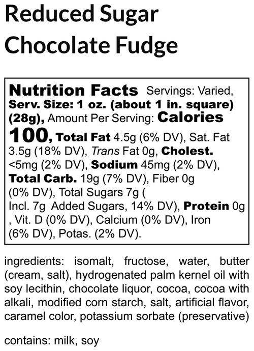 Reduced Sugar Chocolate Fudge