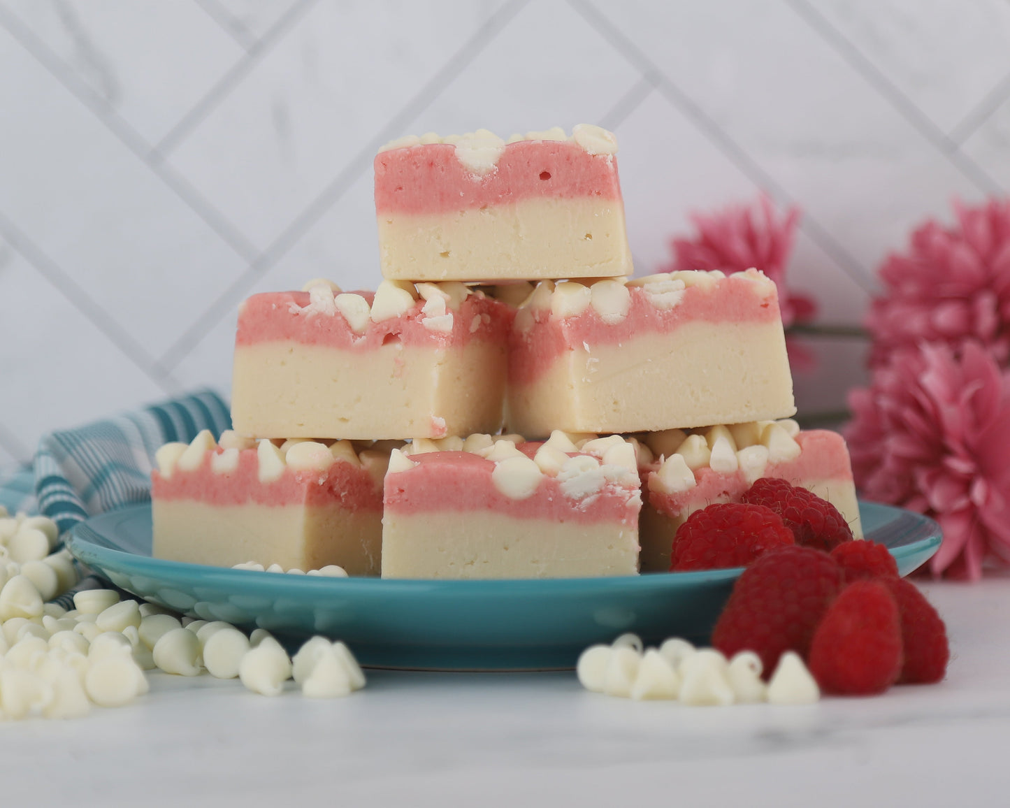 White Chocolate Raspberry Cheesecake Fudge