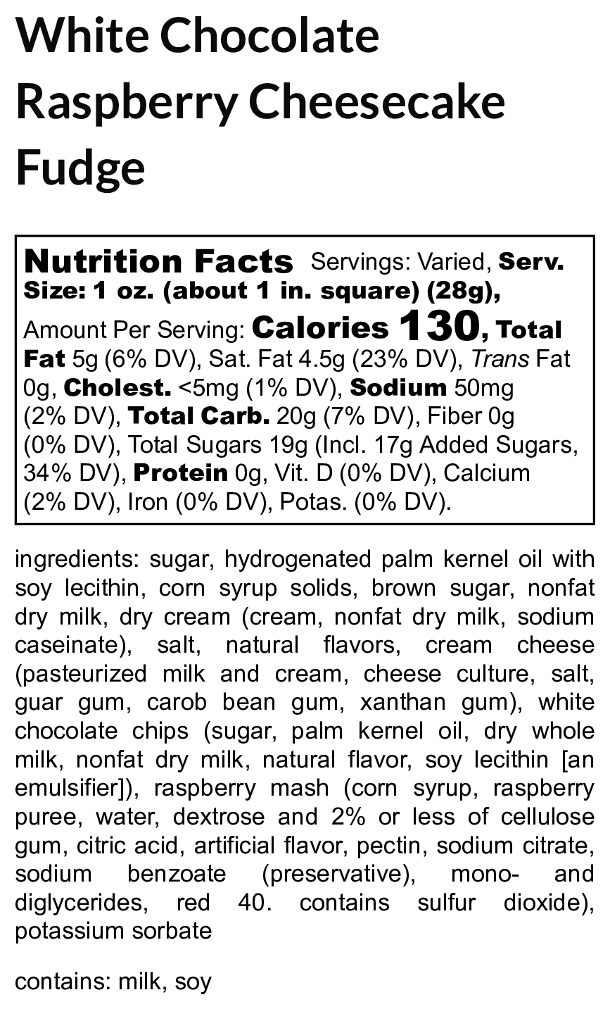 White Chocolate Raspberry Cheesecake Fudge